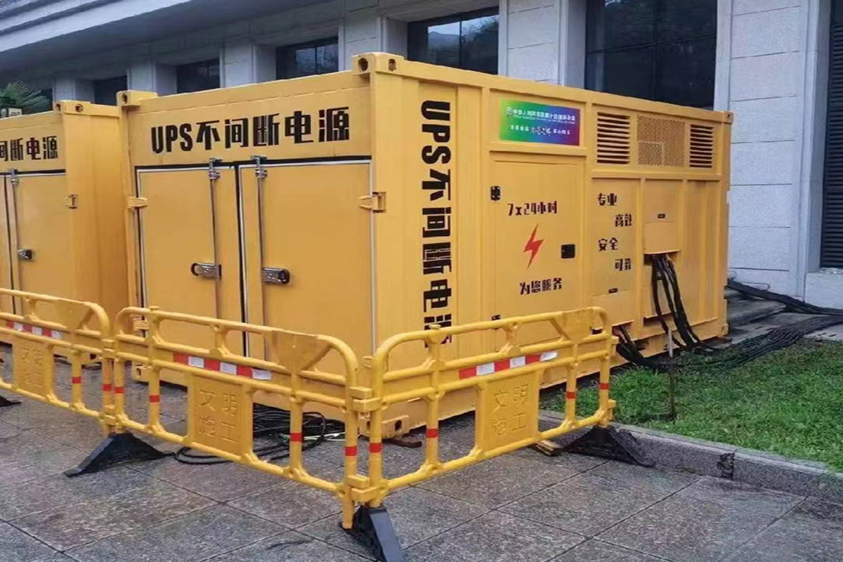 中山发电机租赁施工现场
